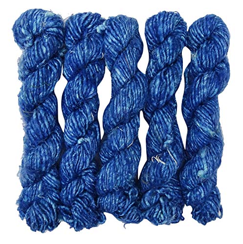 Valuevintage 100G/ 1 Skein Recycled Banana Silk Yarn Hand-Spun Soft Yarns - Royal Blue #TOP26