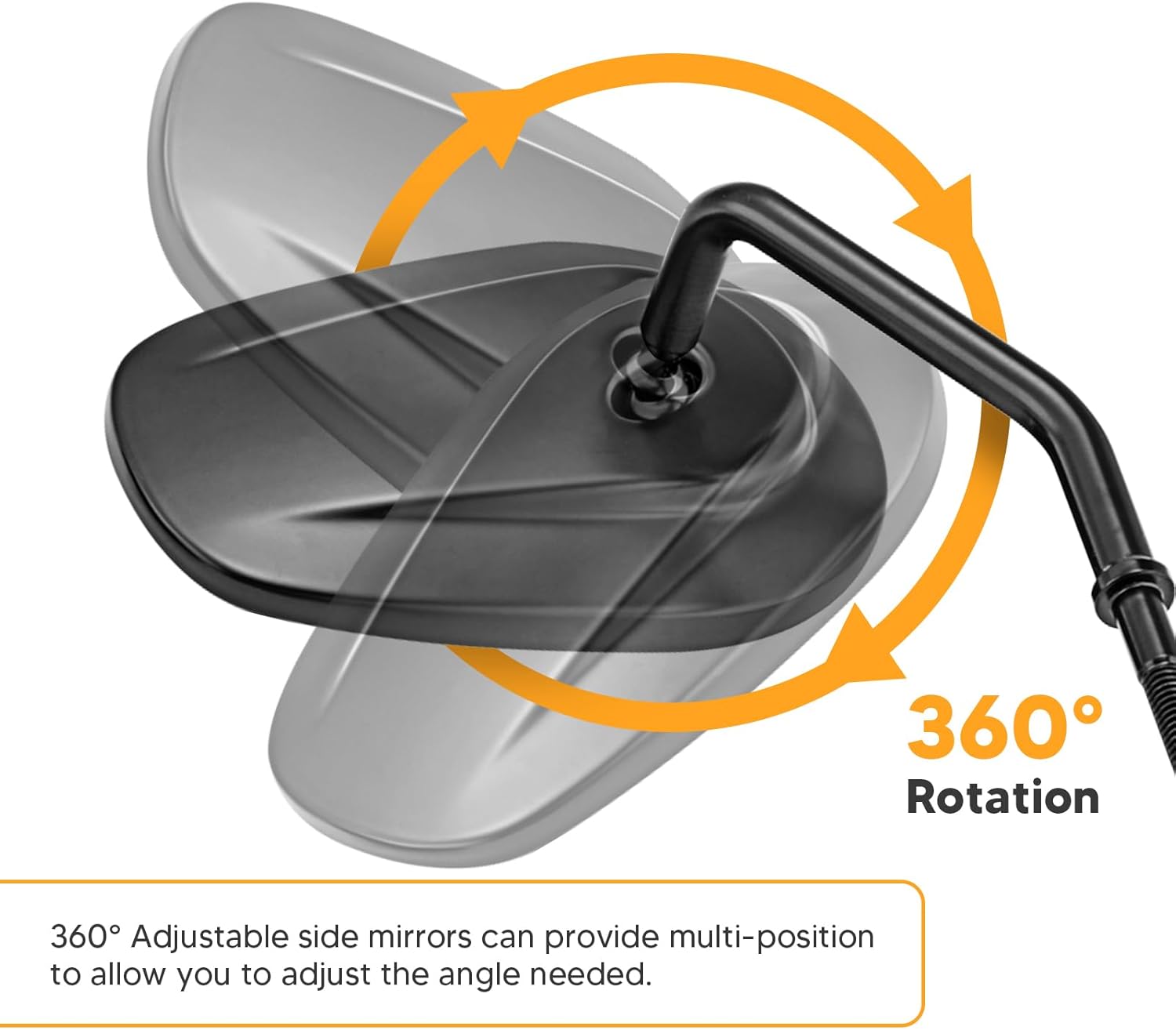 Mofun 8mm Black Mirrors Tapered Rear Mirror Compatible with Harley Softail Dyna Road King Street Glide Electra Road Glide Sportster 1982-2025