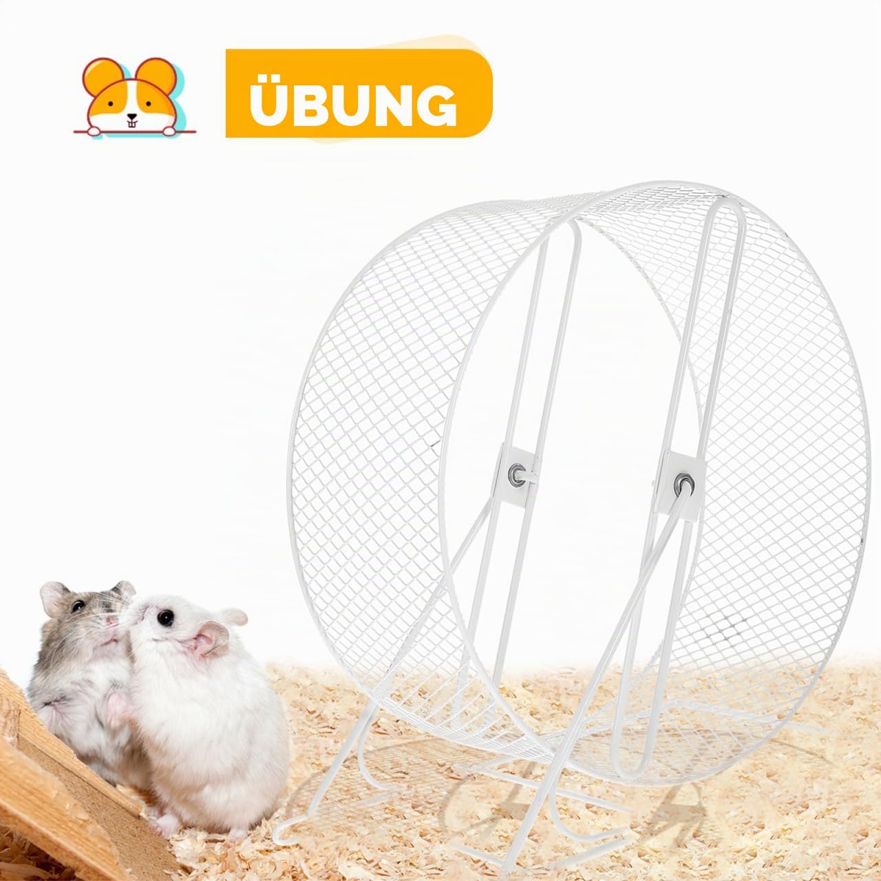 POPETPOP Metall-Hamsterrad 10,24 Zoll – Leise und Stabil für nächtliche Bewegung – für Hamster, Igeln, Rennmäuse und Kleine Nager