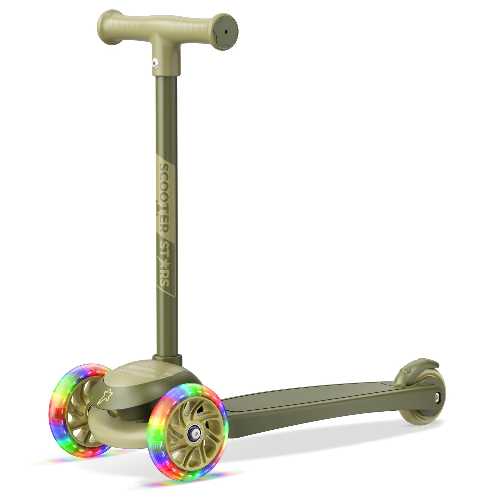 3 Wheel Scooter for Kids, Smooth Light Up LED Front Wheels, Wide Anti Slip Deck, Rear Foot Brake, Easy Lean to Steer Maneuvering, Indoor & Outdoor