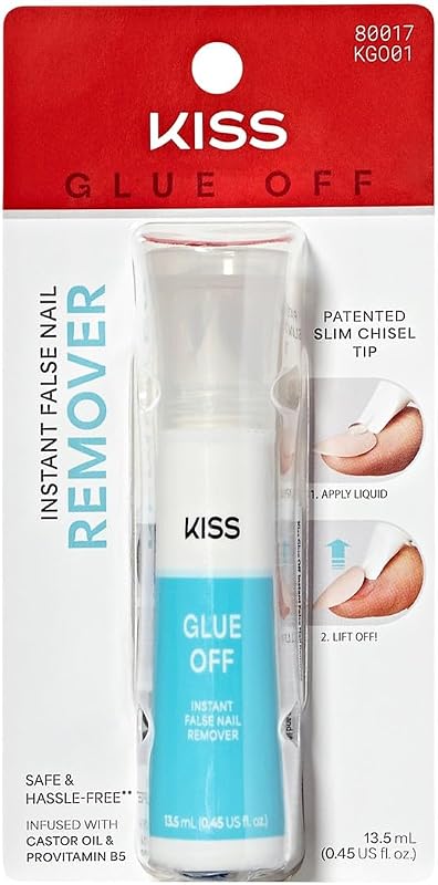 Kiss Glue Off Instant False Nail Remover 0.45 Ounce (Pack of 2)
