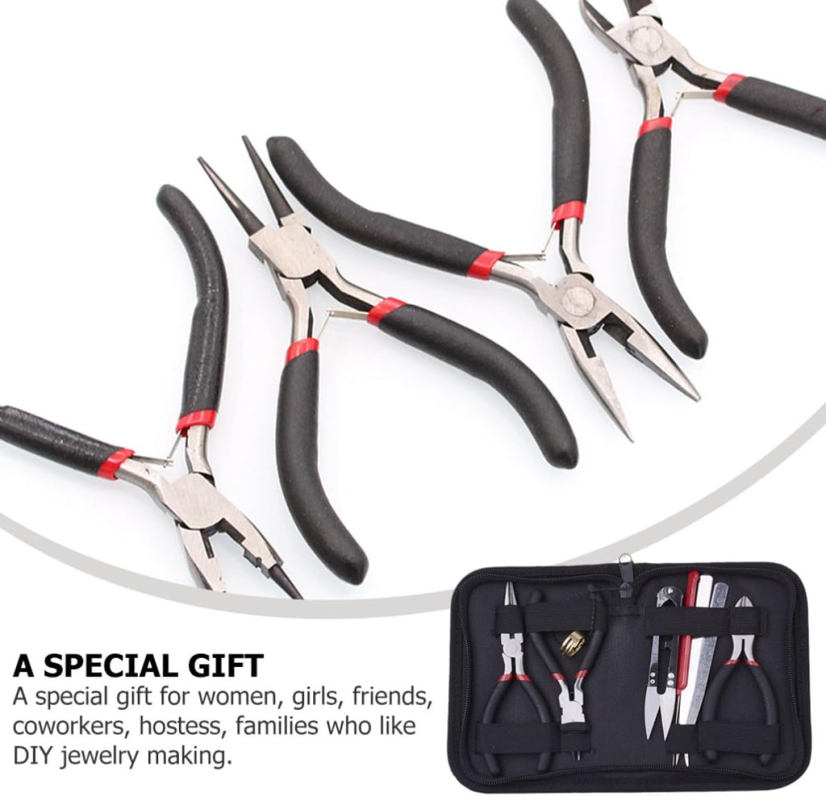 DIY Jewelry Tools Kit, Black Metal Multi-function Pliers