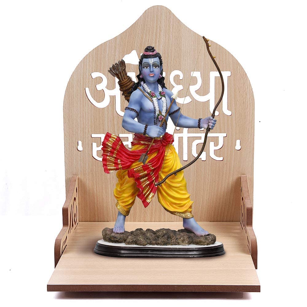 Buy NKK Art and Craft Wooden Temple Pooja Mandir with Ayodhya Ram