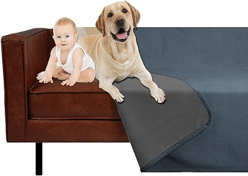 Miniatura 9 de Ameritex - Manta reversible para mascotas, terciopelo 100% impermeable súper suave para sofá y cama (52 x 82pulgadas, crema + beige).