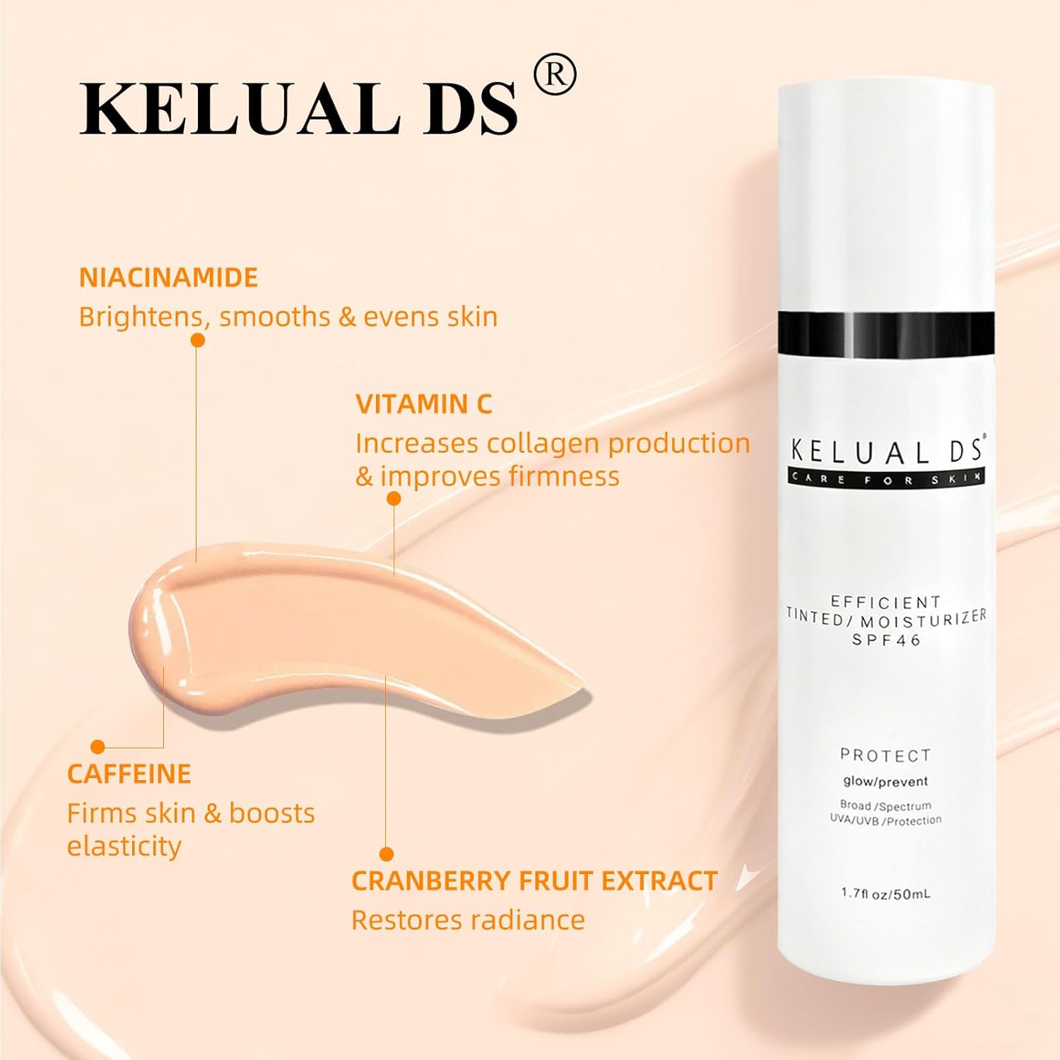 Anti-Aging Tinted Face Moisturizer & Sheer Face Sunscreen SPF 46, Hydrating Skin Care & Sunscreen Moisturizer,1.7OZ/50ML - Image 9