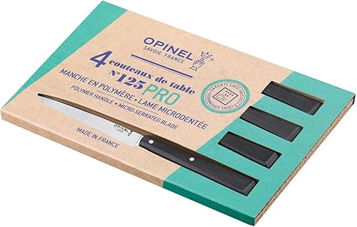 Opinel N 125 PRO 254597 Juego de 4 cuchillos de mesa Material de la hoja 12C27 Longitud total 8.7 in