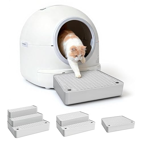 Adjustable Litter Box Step,3-Step Litter Catcher Tray Stool for Auto