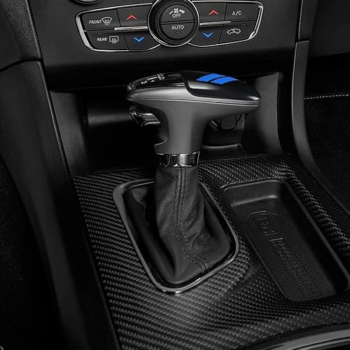 Vista 13 de auovo Gear Shift Knob Cover Trim for Charger Accessories Challenger 2015-2023 / Durango 2016-2024 (Black-Red)