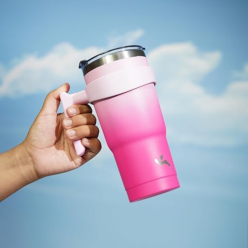 Miniatura 262 de 10 oz Tumbler with Handle and 2 Straw 2 Lid, Insulated Water Bottle Stainless Steel Vacuum Cup Reusable Travel Mug,Turquoise Negro