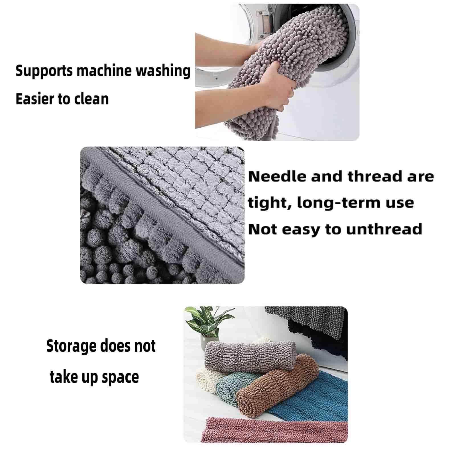 JUSHZ Tappeto Bagno Tappeti Assorbente Tappetino Bagno Antiscivolo Tappetini Grande Nero Morbido E Assorbente Fondo in Gomma Antiscivolo Lavabile (43×120CM,Grey)
