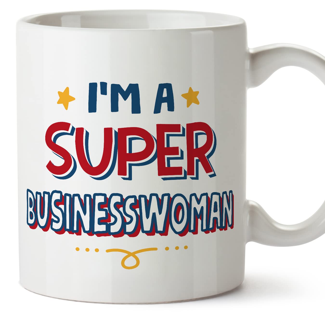 MUGFFINS Businesswoman Woman Mug - in English - I'm Super - Funny Gift for Colleagues - Ceramic 11oz Mug โ image 1