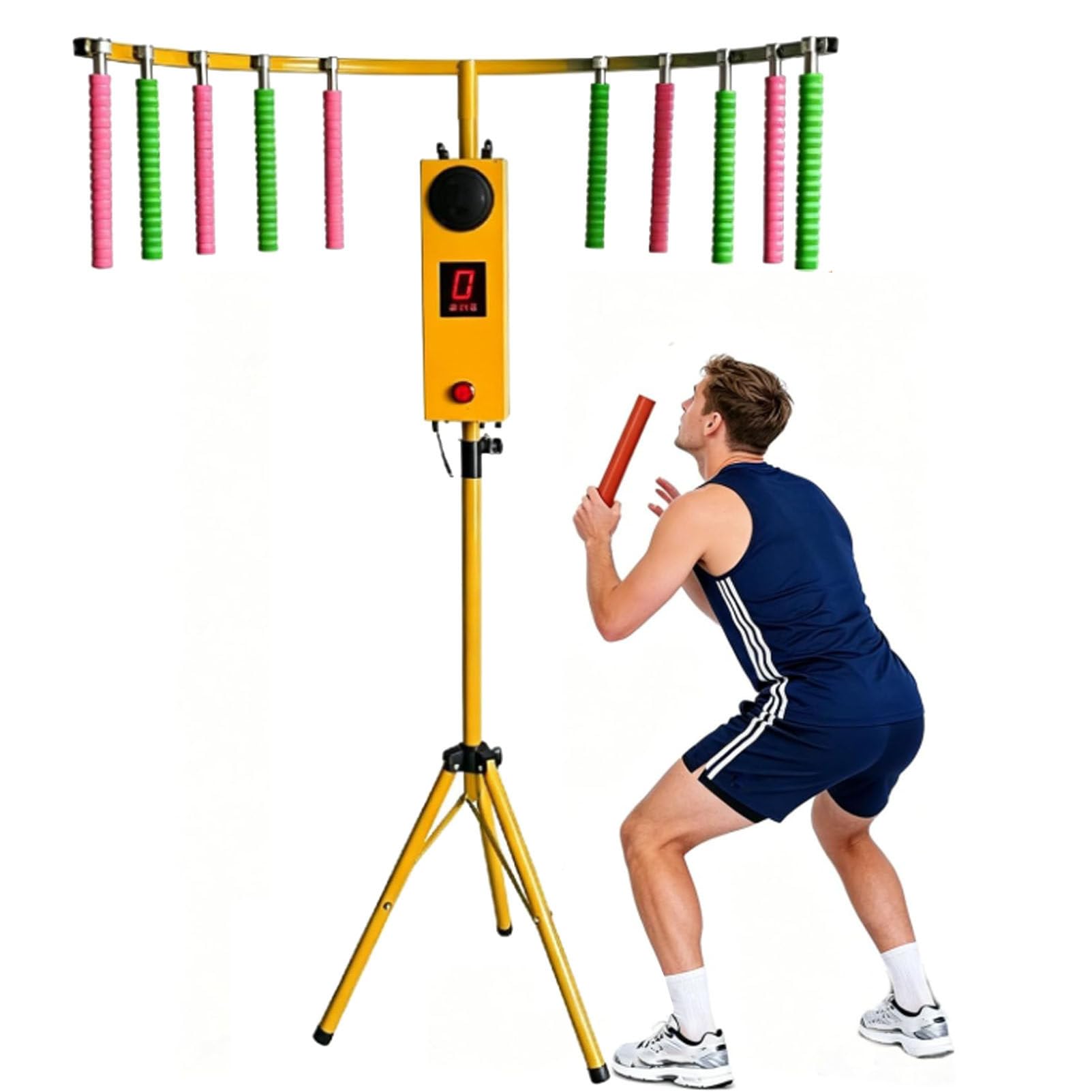 Gioco di Allenamento della coordinazione Occhio-Mano con bastoni acchiappa-riflessi, Ideale per Feste, Eventi aziendali e Serate in Famiglia, con luci LED e Musica reattive Yellow