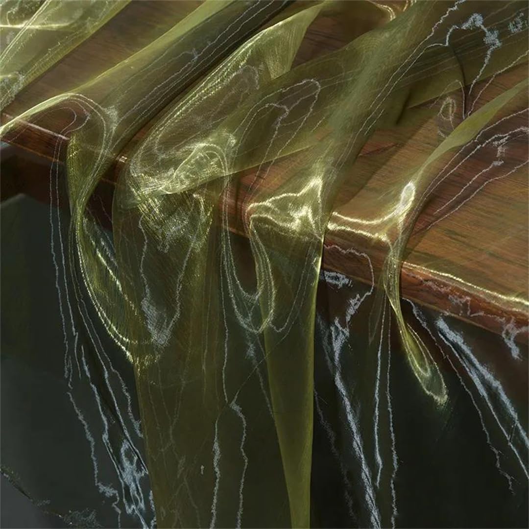 Organza Fabric， Organza Fabric Multicolor 100cm x 150cm for Clothing and Decor(18 Yellow-en8)