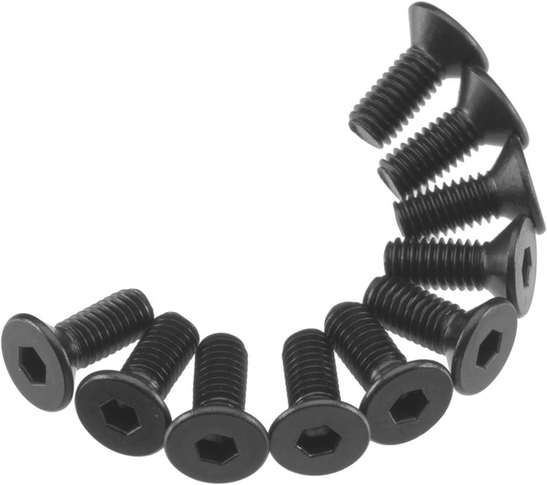 Axial AXA144 Hex Flat Head Screws (10-Piece), 3x8mm, Black
