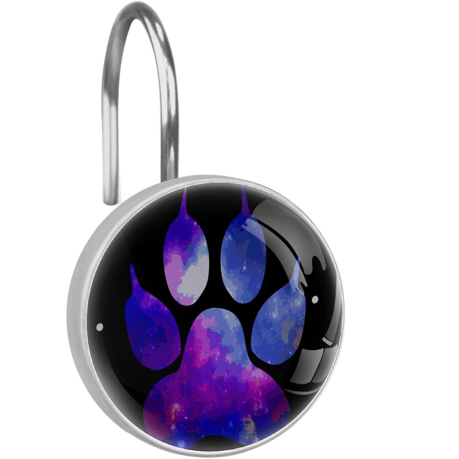 Anneau de douche en verre cristal pace Paw et crochets en acier inoxydable