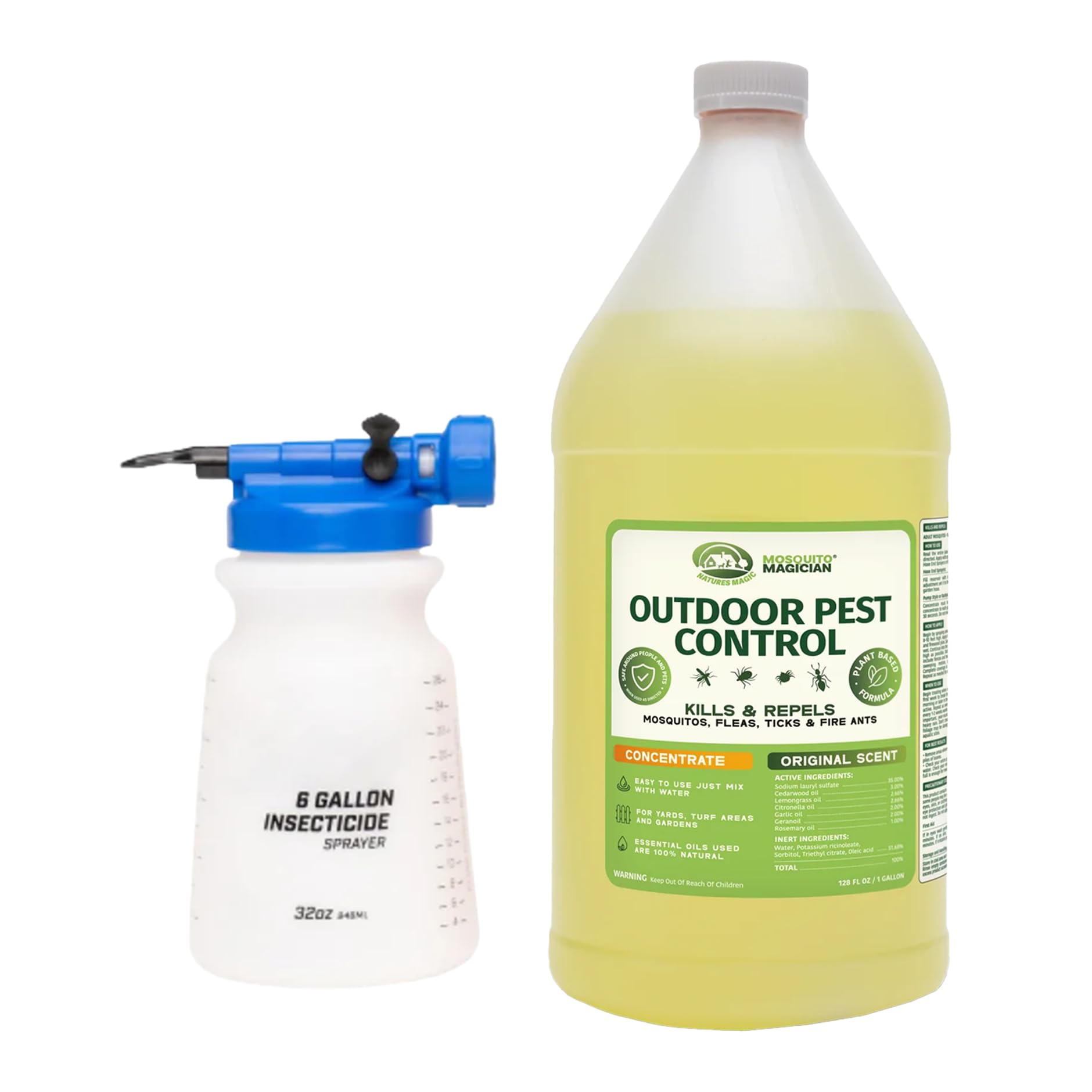 Amazon.com: Mosquito Magician Hose End Sprayer with 1 Gallon Liquid  Concentrate  Outdoor Mosquito Killer, Flea Yard Spray, Fire Ant Control,  Safe for People & Pets, Mosquito Repellent for Lawn, Patio &
