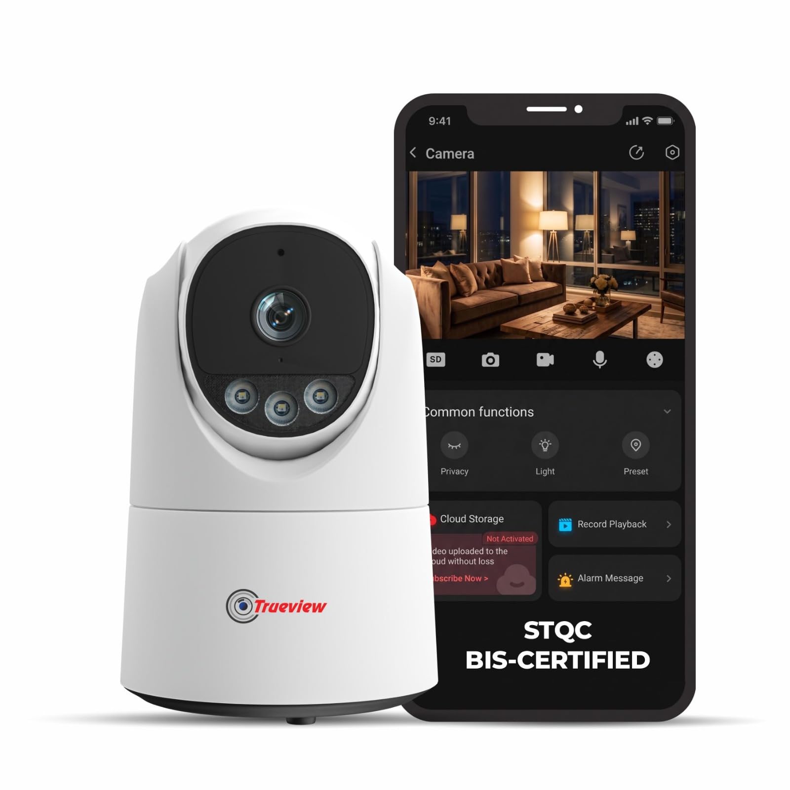 Trueview 5MP Smart CCTV Wi-fi Home Security Camera with Pan Tilt 360° View, 2 Way Talk, Cloud Monitor, Motion Detect, Supports SD Card Up to 256 GB, Night Vision (5MP-Robot)-picture-26
