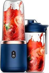 Liquidificador Portátil de Suco e Suplementos 4Leader - Beba seu Whey Protein e sua Batida (Azul 1)