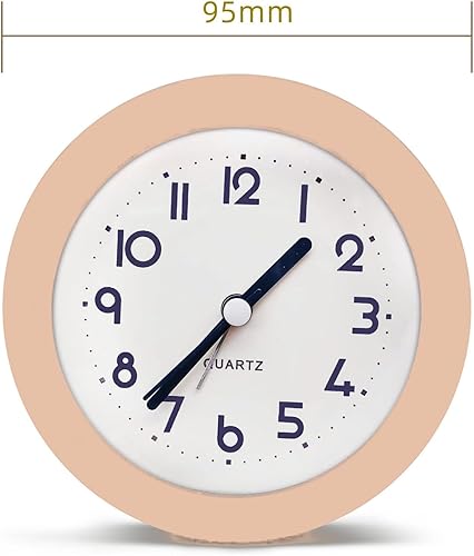 Miniatura 4 de Reloj despertador con luz de fondo, 4 pulgadas, bonito reloj analógico de cuarzo digital, redondo, sin tictac, funciona con pilas, textura