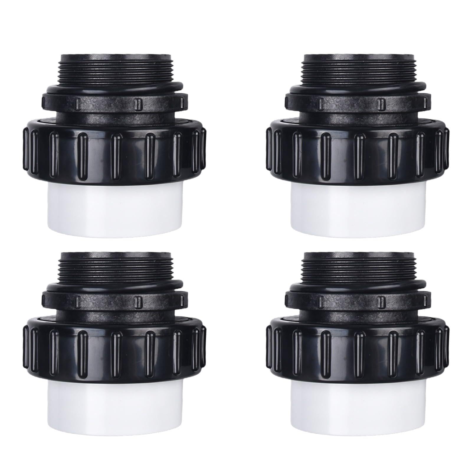 2in MIP x 2in PVC Adapter Union for Pentair WhisperFlo and IntelliFlo Pool Pumps, Hand-Tightened -Temp Unions, 2-Pack, for Black and White 4pcs