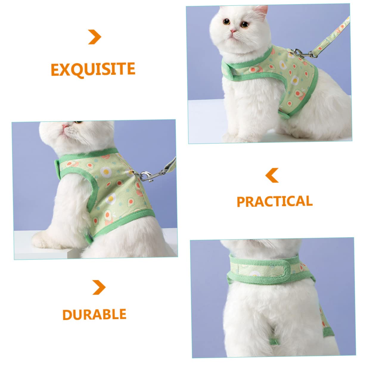 Kisangel 4juegos Arnés para Gato con Diseño De Arnés De Vestido Transpirable para LB