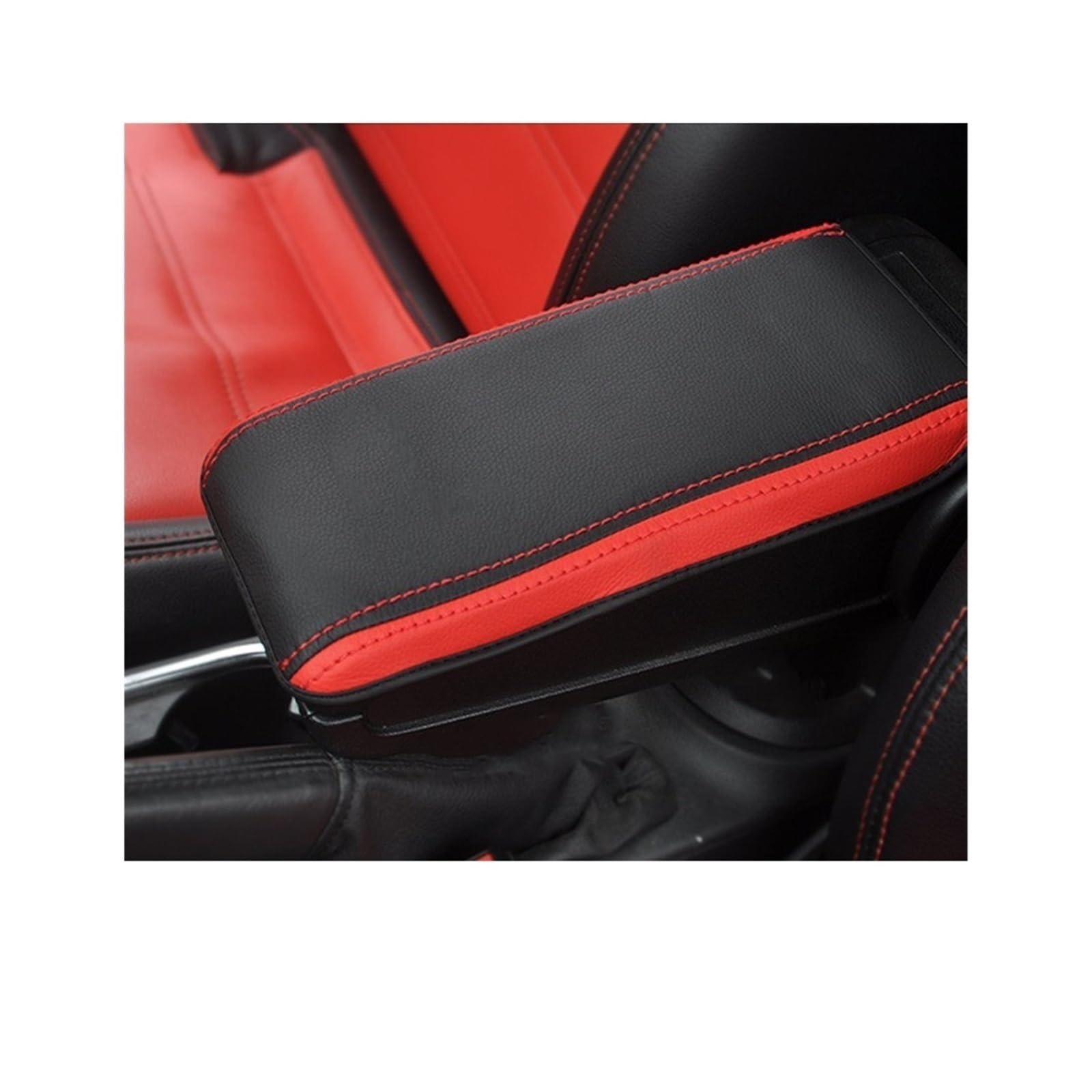 Auto-Armlehnen-Aufbewahrungsbox Auto Mittelarmlehne Box Abdeckung Armlehne Holster Mikrofaser Leder für VW für Käfer 2013-2018(1)