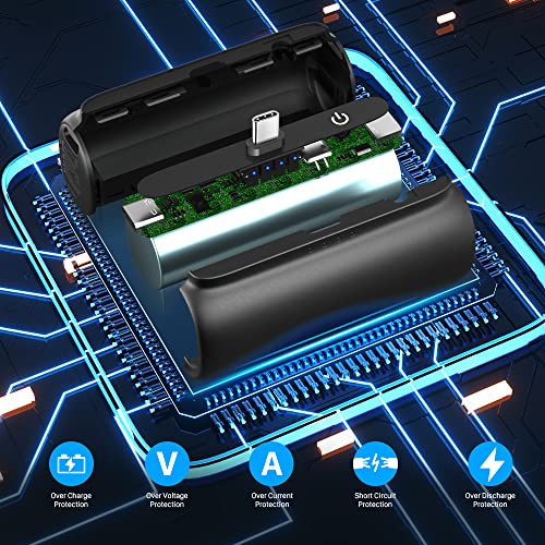 [5500Mah] Small Usb-C Portable Charger Power Bank, 20W Pd Input And Output Fast-Charging External Battery Pack Compatible With Samsung Galaxy S22/S21/S21, Google Nexus 6/5/4, Lg G8/G7/G6 Etc- Black #TOP5