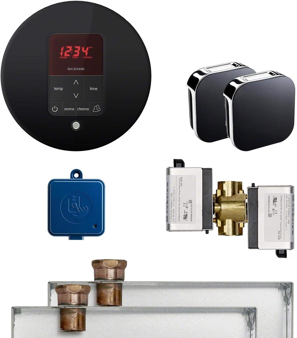 Mr Steam MSBUTLER2RD-BK Butler Package 2 Round, Steam Showers, Black