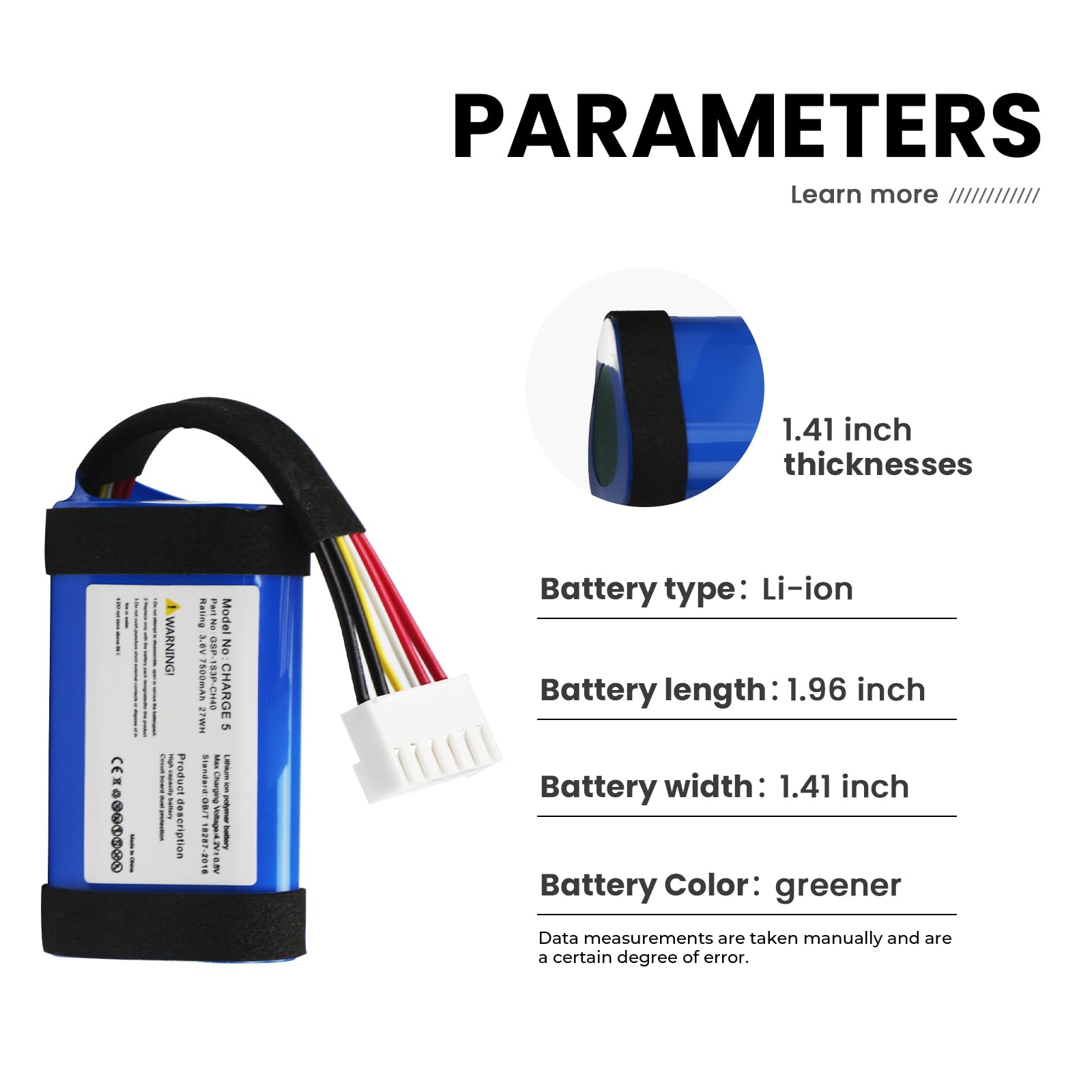 Carica Originale 5 Sostituzione Della Batteria Per JBL Carica 5 Altoparlante Bluetooth GSP-1S3P-CH40 Batera 3.6v 7500mAh 27wh Batry Litio - Foto 6