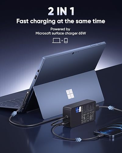 Miniatura 3 de Microsoft Surface Charger 65W para Surface Pro 11,10,9,8,7,7+6,5,4,3,X, Windows Surface Laptop 7,6,5,4,3,2,1, Studio i5, Surface Go 1,2,3,4, Tablet,