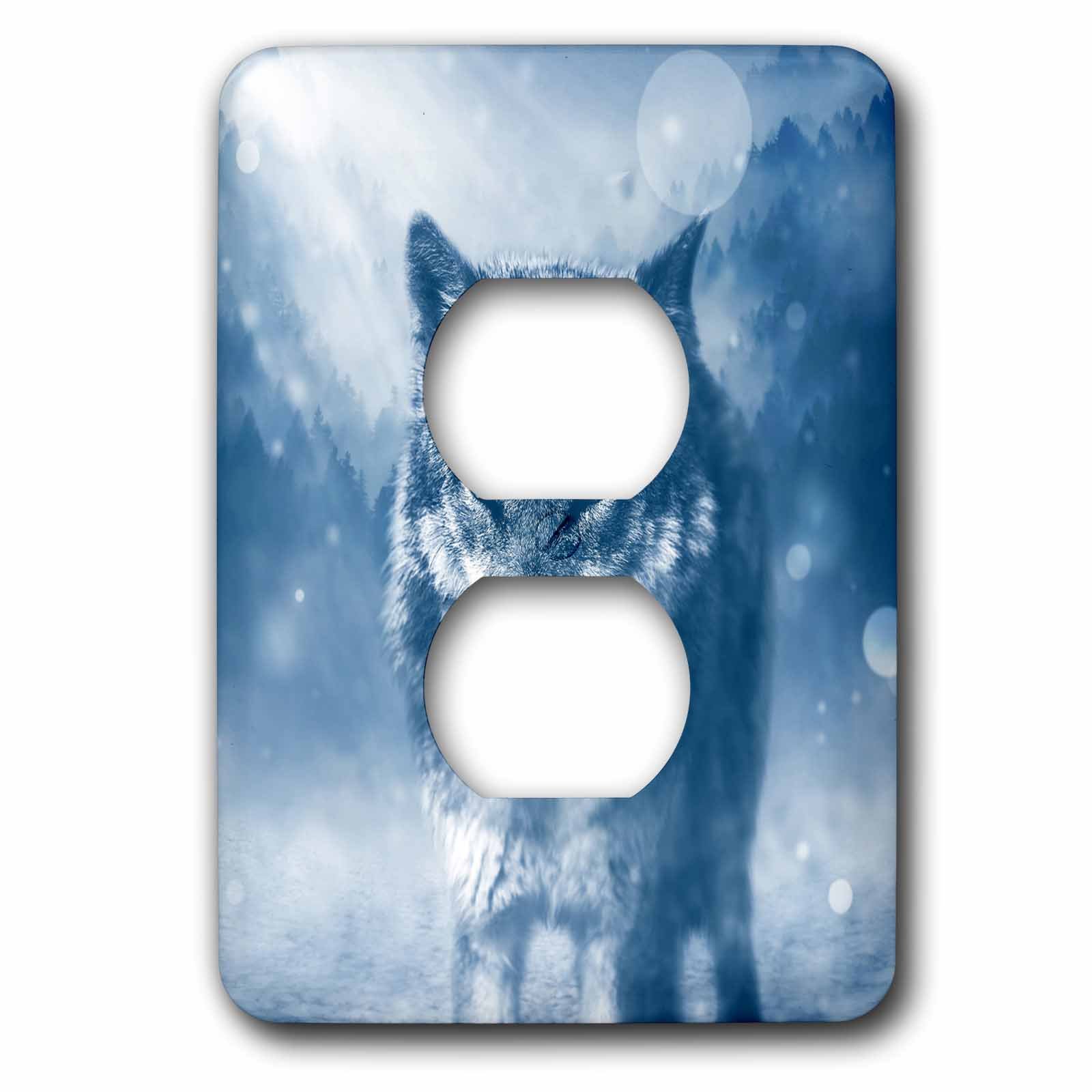 Loup sauvage en hiver plaque de prise pour cacher les imperfections murales avec style