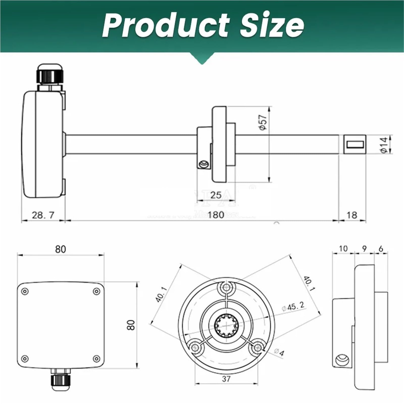 Sensor de Velocidad del Viento for tuberías de 0 a 30 m/s, RS485, 0 a 5 V, 0 a 10 V, 4 a 20 mA, transmisor Detector de Velocidad del Aire for plomería de Alta precisión.(4-20MA)