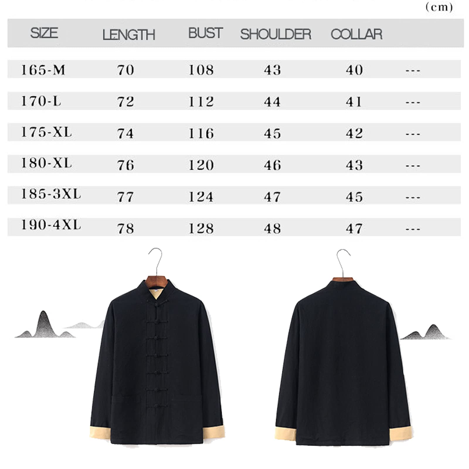 Uphold Chinese martial Arts Suit,Tang Wear men,Tai Chi Suits Martial,Zen  Meditation Suit Kung Fu Clothing Cotton,Long Sleeved Coat Cotton Wing Chun  Uniform(Size:2XL,Color:black): Buy Online at Best Price in UAE - Amazon.ae