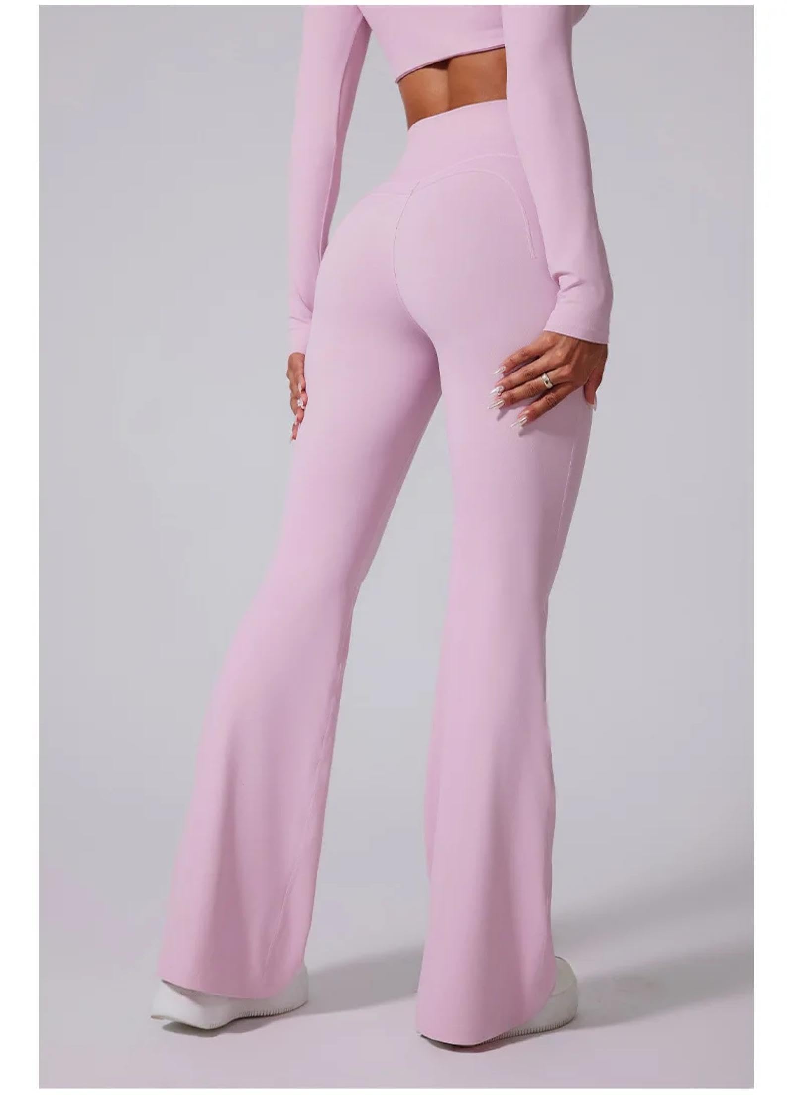 Leggings Damen Hose Frauen Mit Hoher Taille Ausgestellte Leggings Fitness-Fitness-Yoga-Hose Workout Runing Sport Leggings Frauen Kontrolle Bauch Yoga Weite Bein Hosen