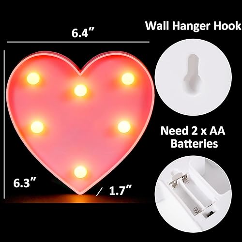 Miniatura 2 de Letras iluminadas de marquesina Letrero de luz LED para decoración de propuesta, compromiso, boda, cumpleaños, hogar, mesa, decoración de corazón