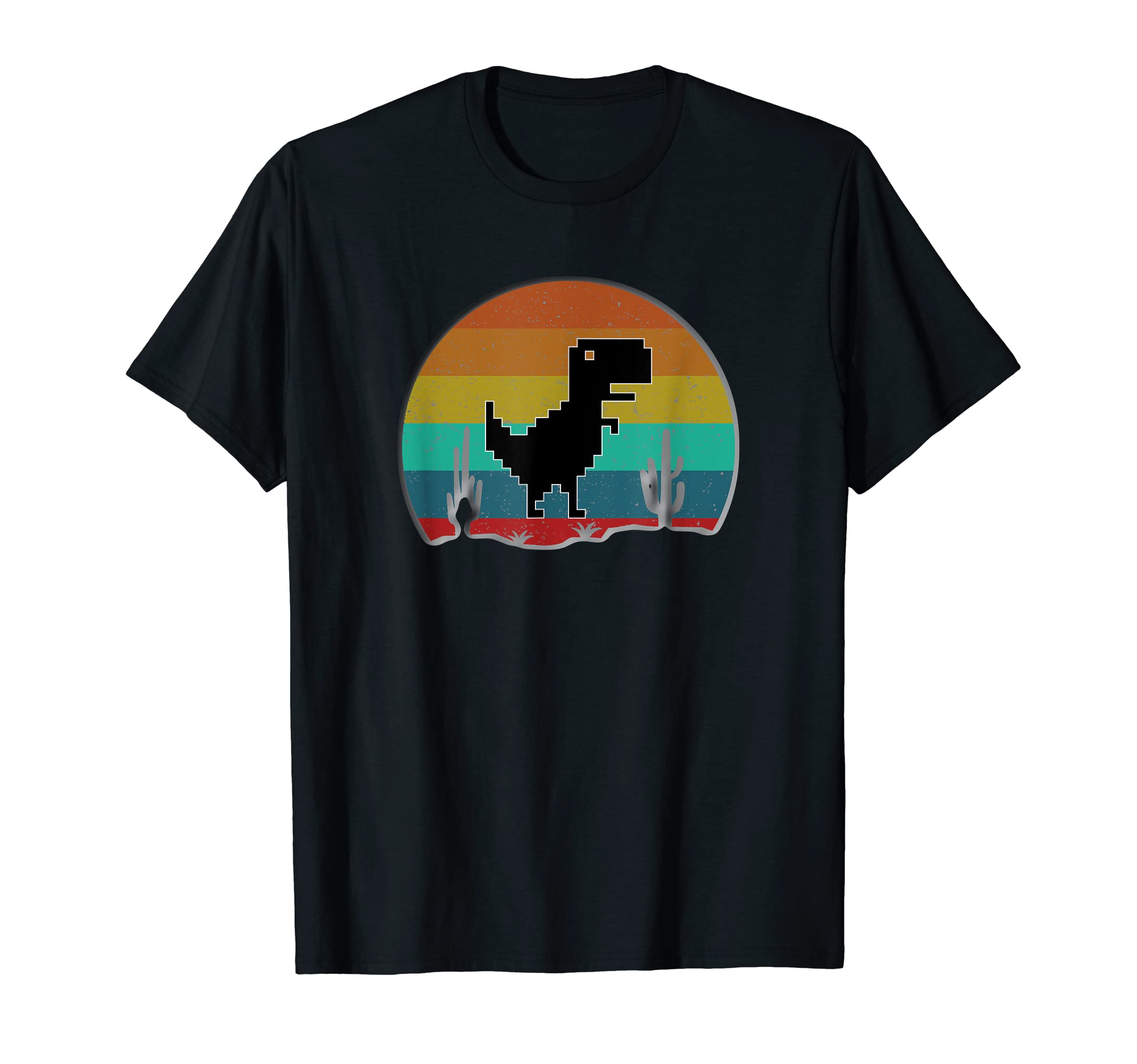Amazon | インターネット接続なし恐竜 8ビットピクセル Tシャツ