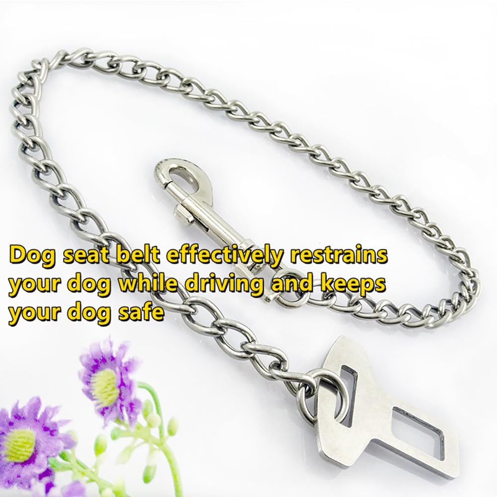 Dog Seat Belt for Car - Stainless Steel Pet Safety Restraint, Vehicle Travel Harness & Crash-Proof Tether Small Breed dogCarLeash Strap (Fits Most Cars & SUVs)- 24inch - image 8