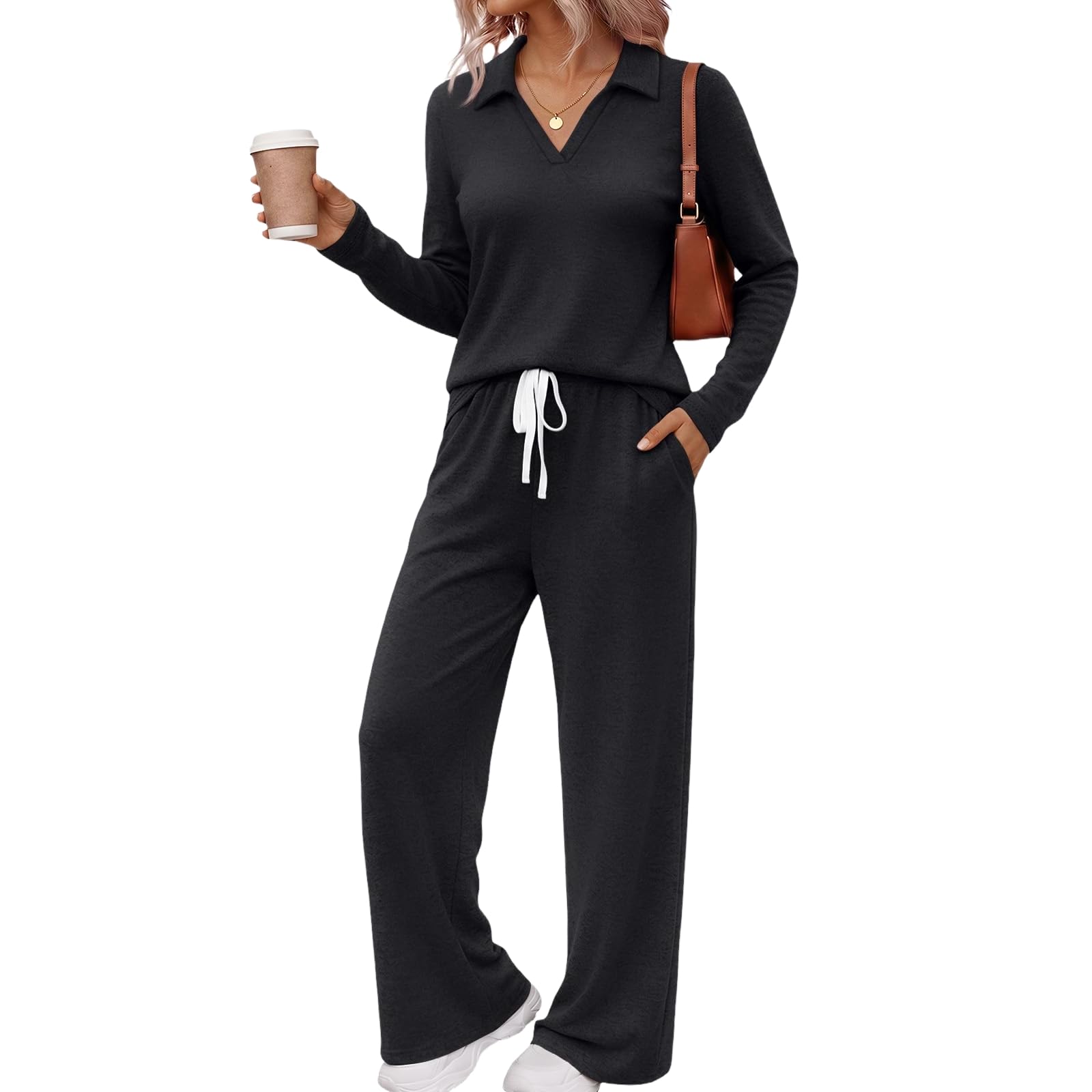 Women Track Suits 2 Piece Set Oversized Fall Matching Lounge Set
