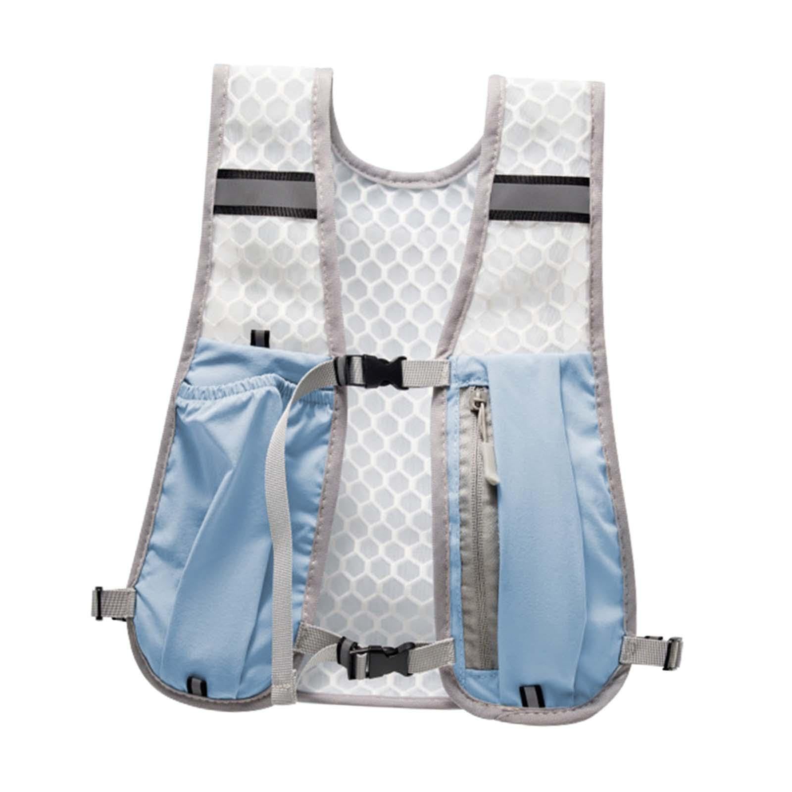 Hydration Vest for Men Women Reflective Water Pack for Trail Race Marathoner Light Blue| Sports Equipment | Outdoor Sports Gear | Exercise Gear-image-39