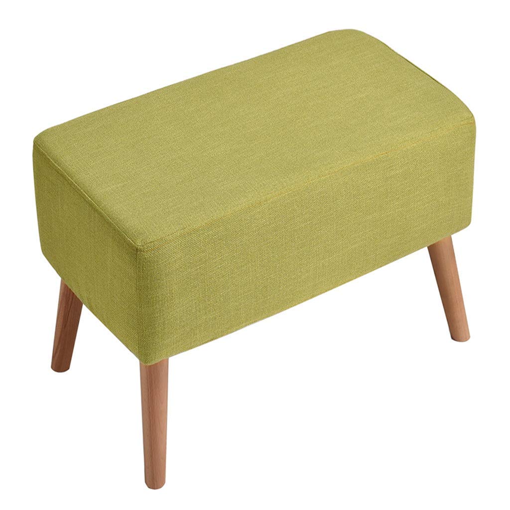 Repose-pieds en bois massif rembourré 77x40x40 cm avec housse en lin lavable