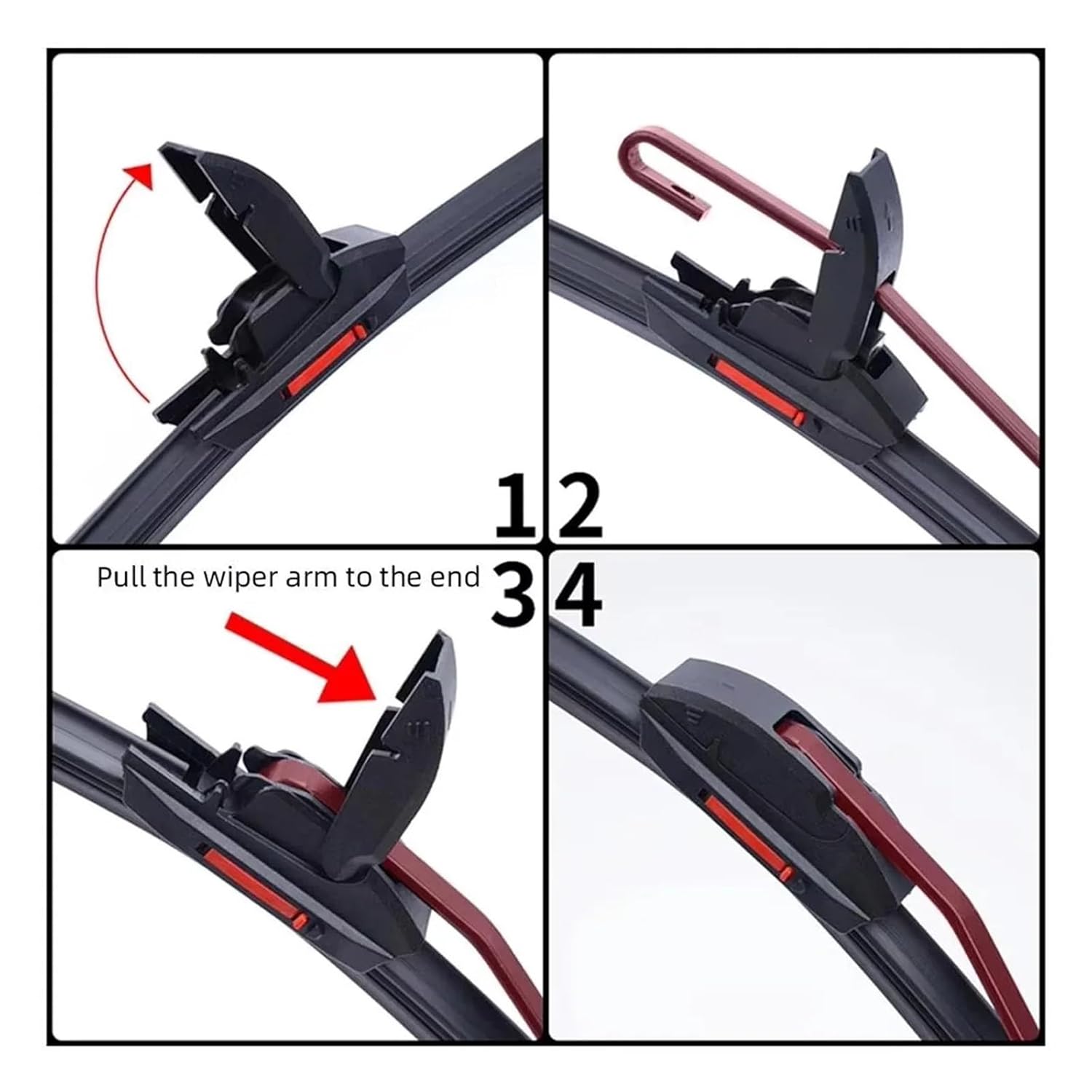 J/U Hook General Purpose Car Wiper Silent Car Front Windshield Wiper Soft Double Rubber Strip Windshield Wiper 18" 20" 22" 24" 26"(24inch (600mm))