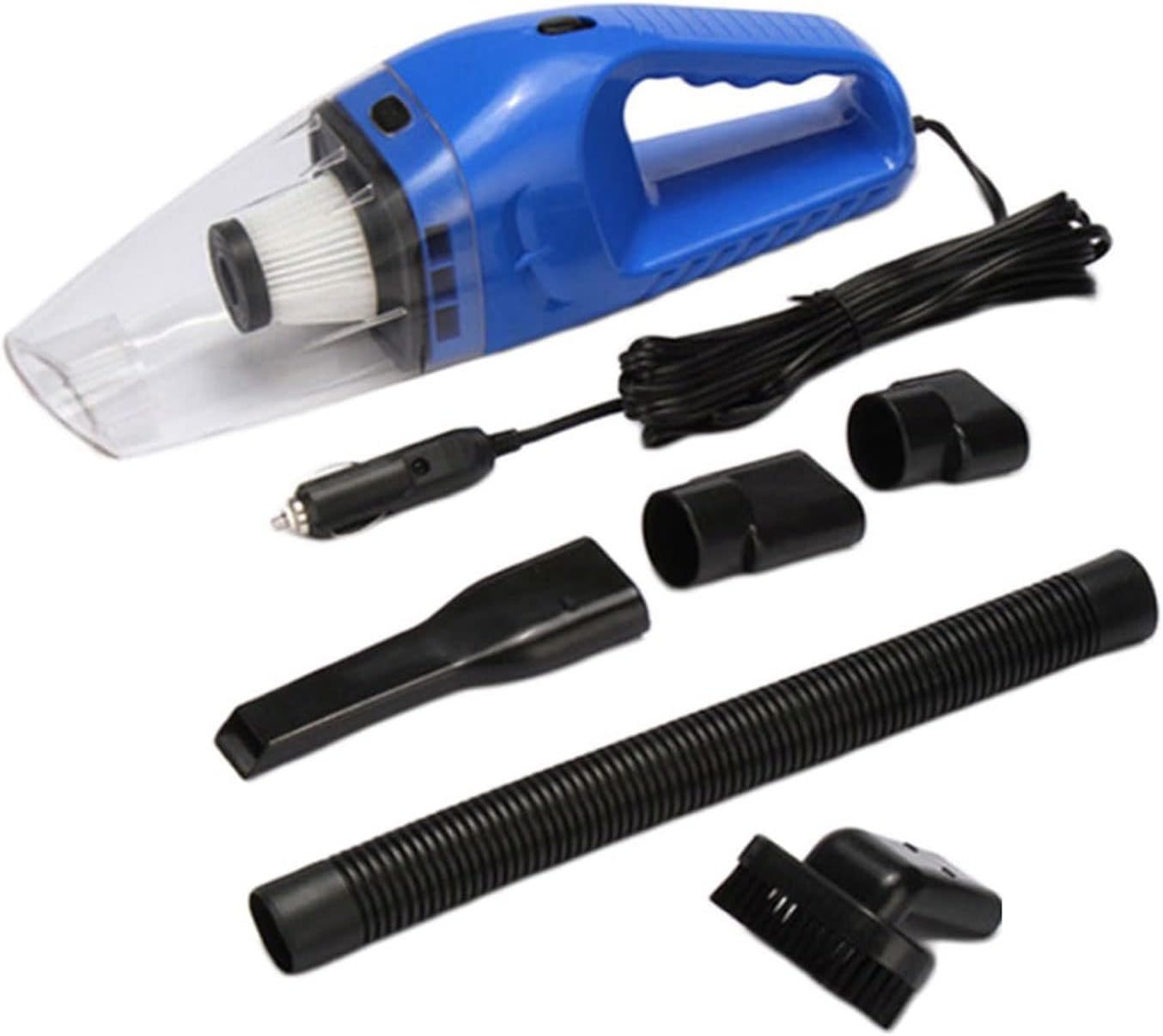 Hand Held Vacuum, 5m Car Mini Vacuum Cleaner Handheld Portable Wet and Dry Car Cleaning Tools (Color : Blue)