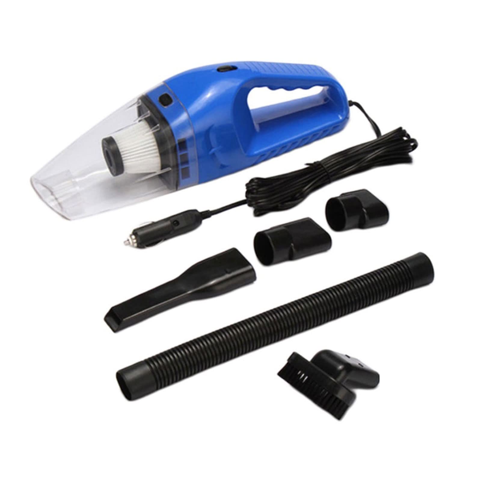 Aspirateur de voiture humide et sec portable bleu avec long cable de sol dur 5 m