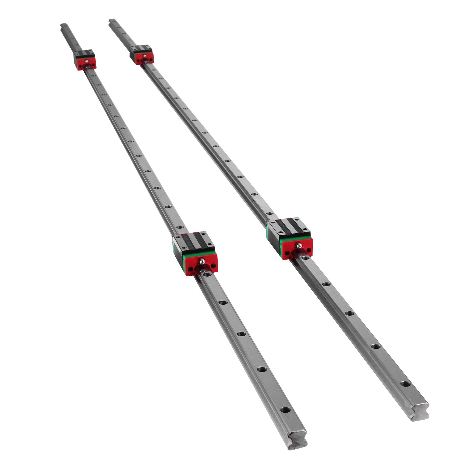 Riel Lineal 15-1500 mm 2x Riel de Guía Lineal 4x Tipo Cuadrado Bloque de Cojinetes del Carro Soporte de Riel Lineal para Rodamientos Ranurados de 15 mm