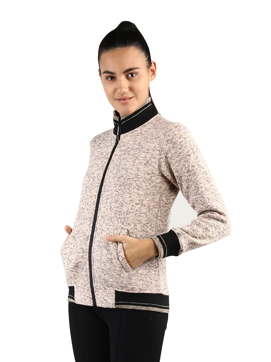 Chkokko Women'S Wool High Neck Sweatshirt (Wmswtshrt02Sandybeachm_Sandy Beach_M)