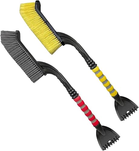 ExiBryony Paquete de 2 cepillos de nieve de 26 pulgadas y raspador de hielo ABS desmontable con cómodo agarre de espuma para descongelación de