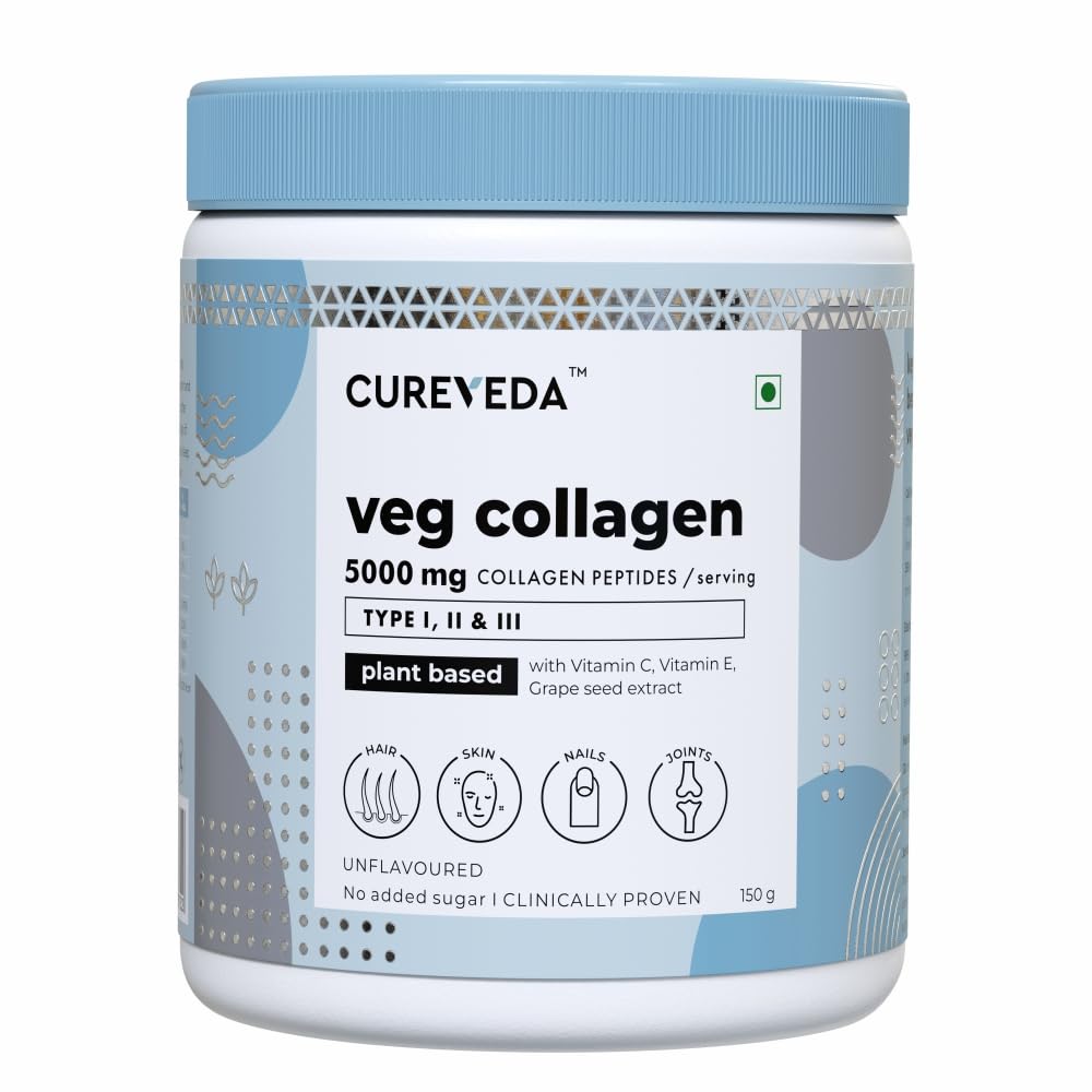 Cureveda Veg Collagen Powder for Men & Woman - 25 Servings (200 gm)