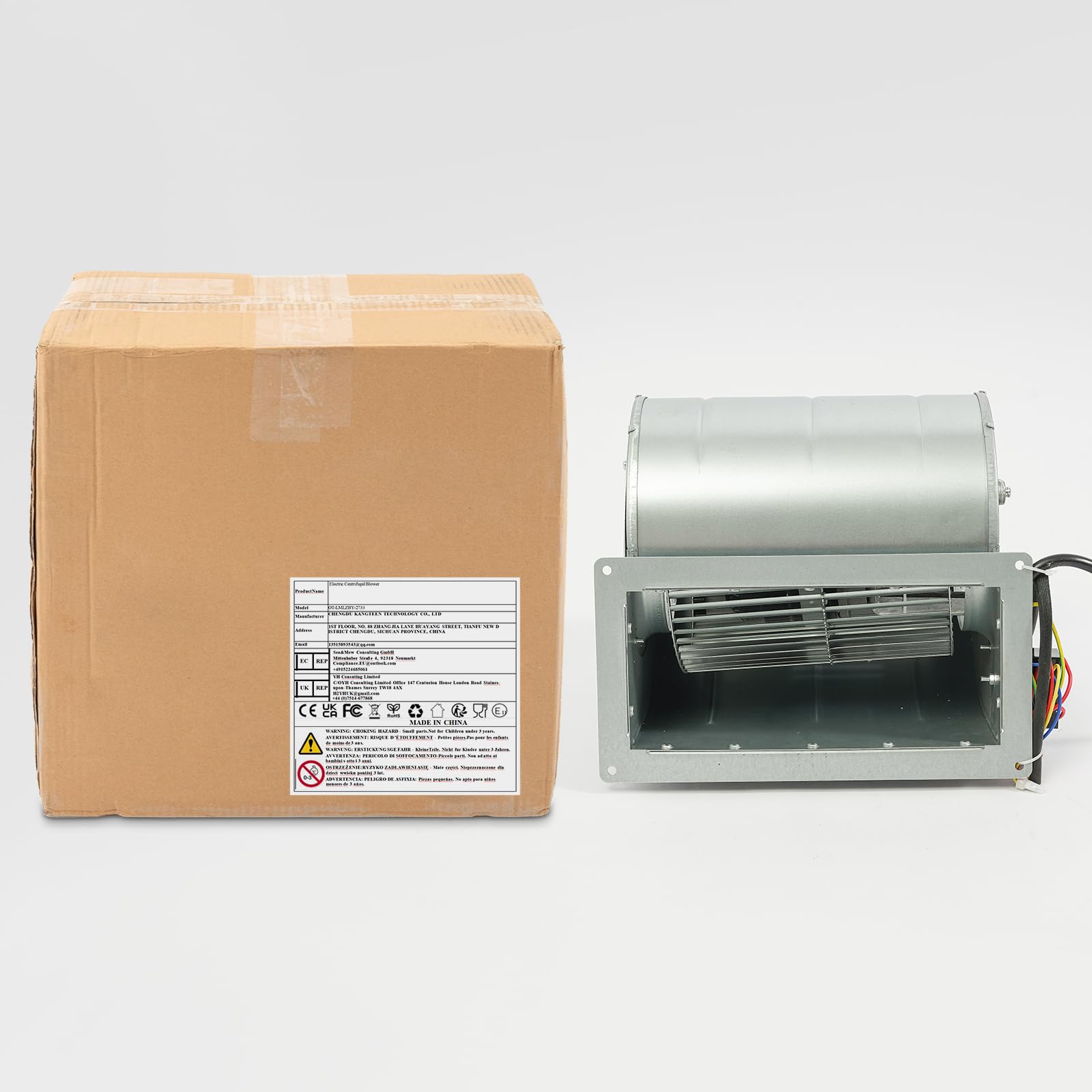 Ventola centrifuga 220 V, ventilatore radiale 150 W, silenziosa, ventilatore industriale 29664 ft³/h, in acciaio zincato, 1300 rpm, 60 dB, ventilazione officina, cantina da giardino, facile