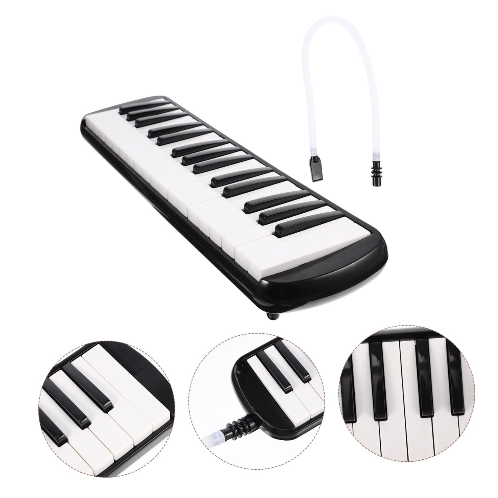 Melodica 32 Tasti Strumento Musicale per Bambini Principianti | Nero, Abs e Plastico, Parti in Nailon, Formato Portatile, per Uso Didattico e Pratica Quotidiana