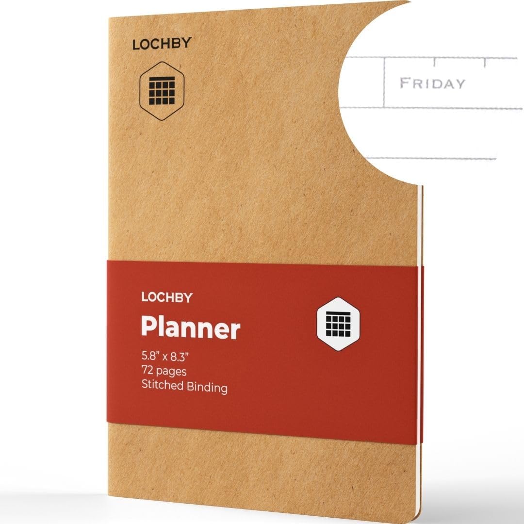 LOCHBYField Journal Refill | Fountain Pen-Friendly Tomoe River Paper | Versatile A5 Notebook with Soft Brown Cover for Travelers, Work, School, and Journaling (72 Pages) (6-Month Planner)